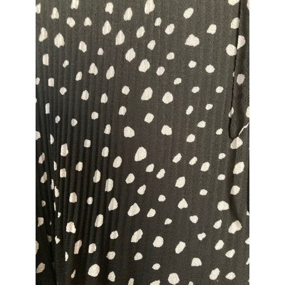 Max Studio Black Pleated Mini Polka Dot Tie Blouse Size 3X - Picture 7 of 7